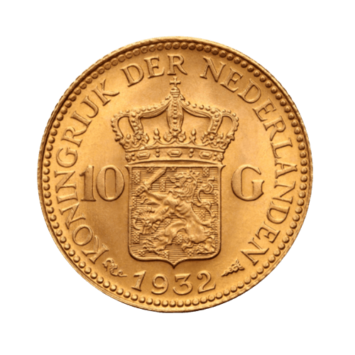 10 Златни Холандски Гулдена Вилхелмина 1925-1933