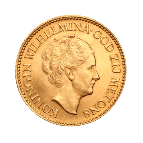 Златна Монета 10 Холандски Гулдена Вилхелмина 1925-1933