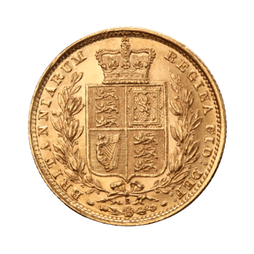 Златен Британски Суверен Виктория Млад Образ с щит 1838-1887