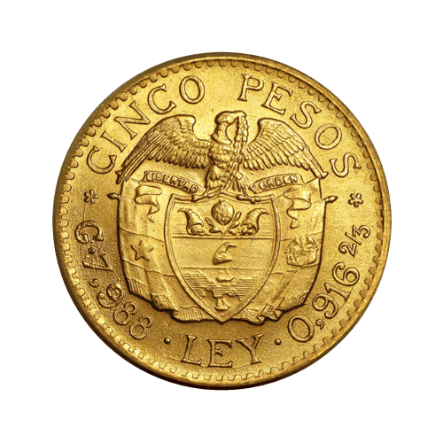 5 Златни Песо Симон Боливар 1924-1930