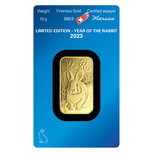 10 гр. Златно Кюлче Argor-Heraeus Лунар Заек 2023