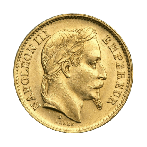 20 Френски Франка Наполеон III с Венец 1861-1870