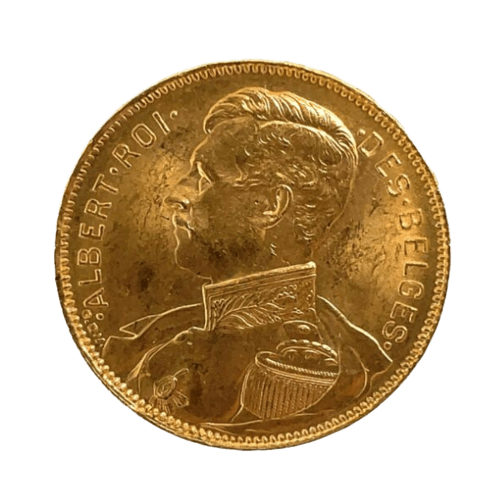 Златна Монета 20 Франка Албърт I Белгия 1914 6.45 гр.