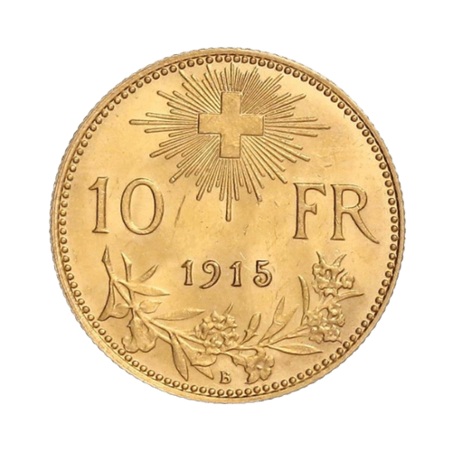 10 Златни Швейцарски Франка Вренели 1911-1922