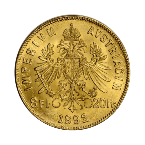 8 Златни Флорина/20 Франка Франц Йосиф I Австрия 1892