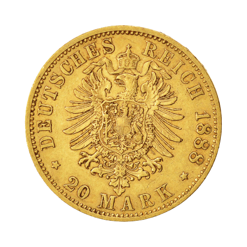 20 Златни Марки Император Вилхелм I Прусия 1871-1888