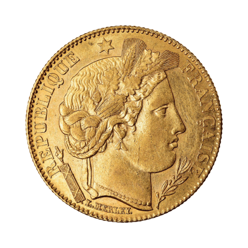 Златна Монета 10 Френски Франка 3.22 гр. Серес 1895-1899