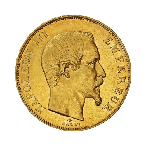 Златна Монета 50 Франка Наполеон III 1855-1860 16.13 гр.