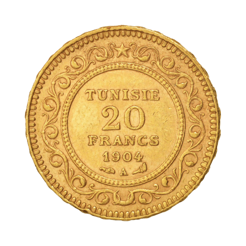 20 Златни Франка Тунис Мухамед IV Ал Хади Бей 1903-1906