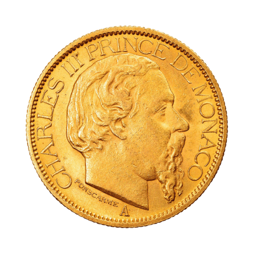 Златна Монета 100 Франка Монако 32.26 гр. Принц Чарлз III 1882-1884-1886