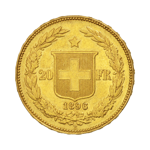 20 Златни Швейцарски Франка Хелветика 1883-1896