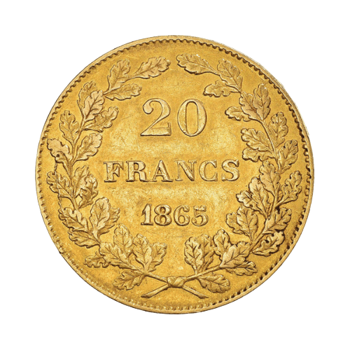 20 Златни Белгийски Франка Леополд I 1864-1866