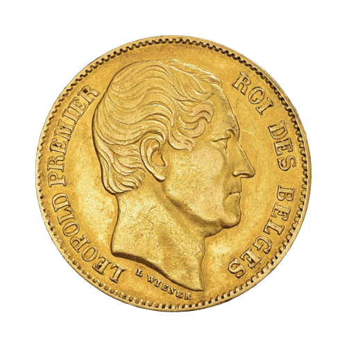 Златна Монета 20 Франка Леополд I 1864-1866 6.45 гр.