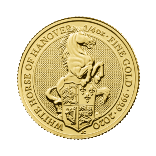 7.78 гр. Златна Монета Кралски Зверове Белият Кон от Хановер 2020