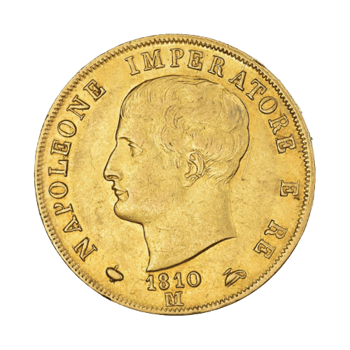 Златна Монета 40 Италиански Лири 12.90 гр. Наполеон I 1807-1814