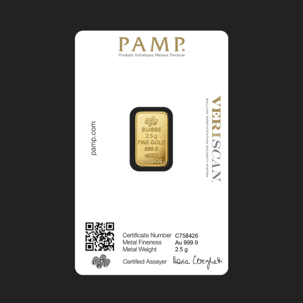 Златно Кюлче 2.5 гр. Pamp Fortuna Швейцария