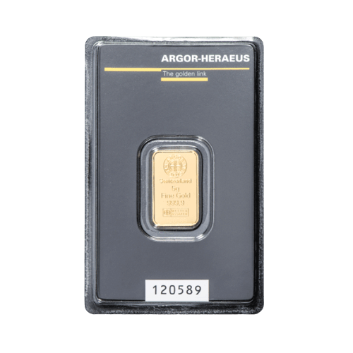 5 гр. Златно Кюлче Argor-Heraeus Швейцария Холограмна Защита