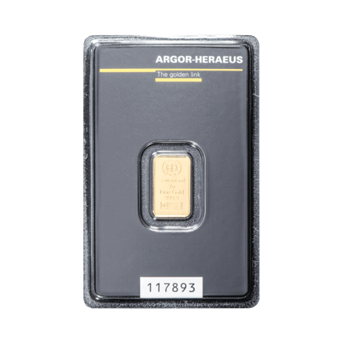 2 гр. Златно Кюлче Argor-Heraeus Швейцария Холограмна Защита