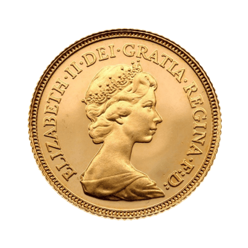 3.99 гр. Златна Монета 1/2 Суверен Елизабет II с Корона 1980-1984