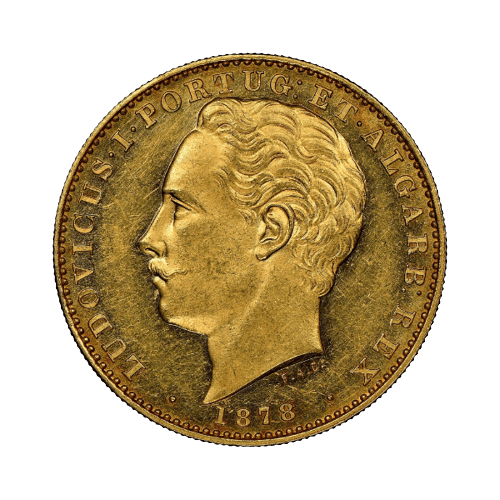 Златна Монета 10000 Рейeс Португалия Луиш I 1878-1889 17.74 гр.