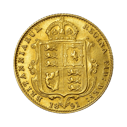 1/2 Златен Суверен Виктория с корона и щит 1887-1893