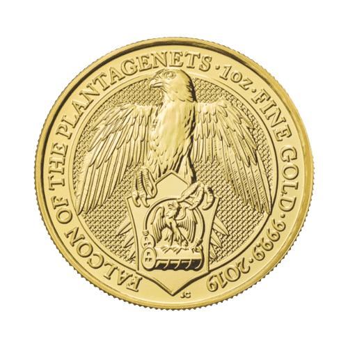 31.1 гр. Златна Монета Кралски Зверове Соколът на Плантагенетите 2019