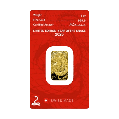 5 гр. Златно Кюлче Argor- Heraeus Лунар Змия 2025