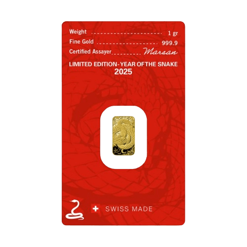 1 гр. Златно Кюлче Argor- Heraeus Лунар Змия 2025