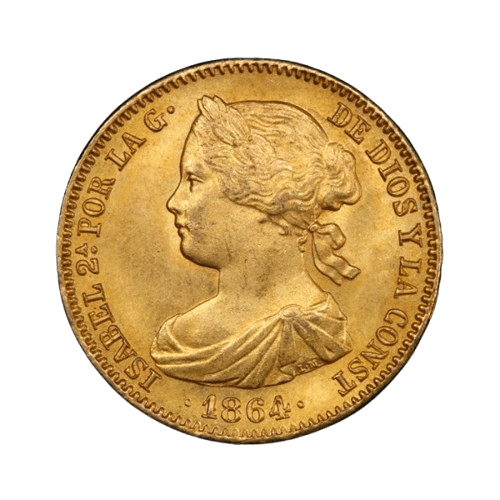 Златна Монета 100 Реала Испания Изабел II 1863-1864 8.30 гр.