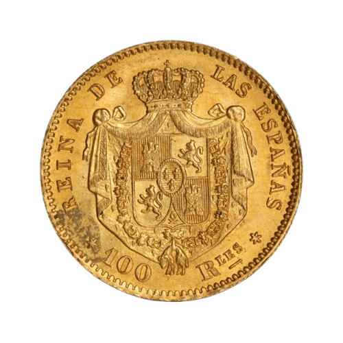 100 Златни Реала Испания Изабел II 1863-1864
