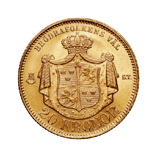 20 златни Шведски Крони Оскар II 1872- 1907 8.96 гр.