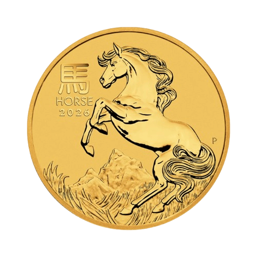 1 унция златна монета лунар кон 2026 място за снимка 1