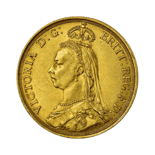 15.98 грама нумизматична златна монета двоен британски суверен Виктория с корона 1887