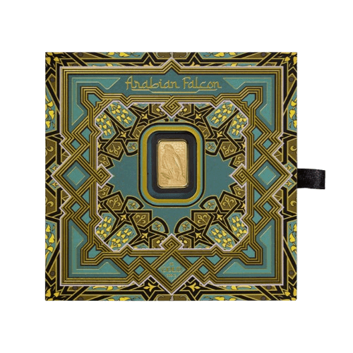 златно кюлче за подарък в опаковка 5 грама pamp арабски сокол