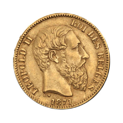20 Белгийски Франка Леополд II 1866-1882