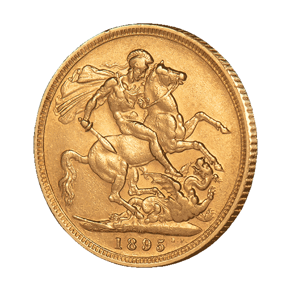 Златна Монета 7.99 гр. Британски Суверен Виктория с Воал 1893-1901