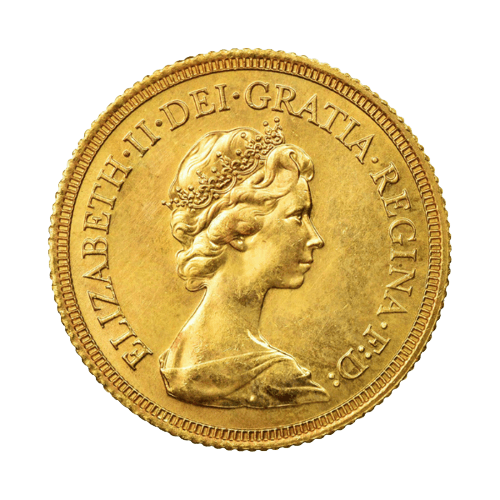 Златна Монета 7.99 гр. Британски Суверен Елизабет с Корона 1974-1984