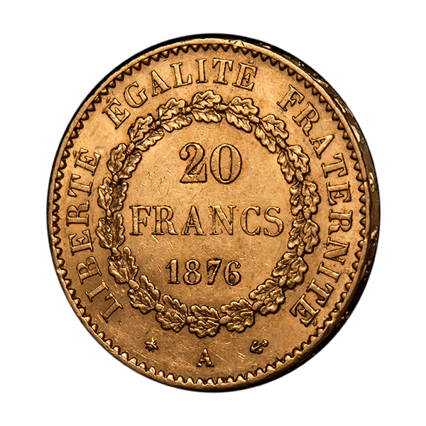 20 Златни Френски Франка Гениус 1871-1898