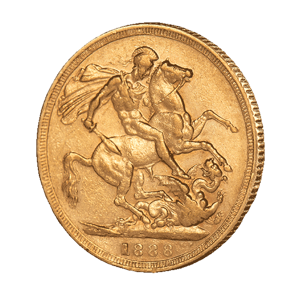 7.99 гр. Британски Суверен Виктория с Корона 1887-1893