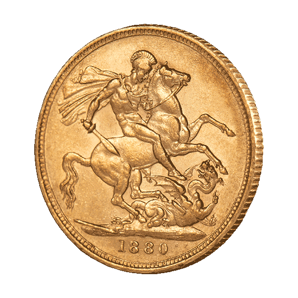 Златна Монета 7.99 гр. Суверен Виктория Млад Образ 1871-1887