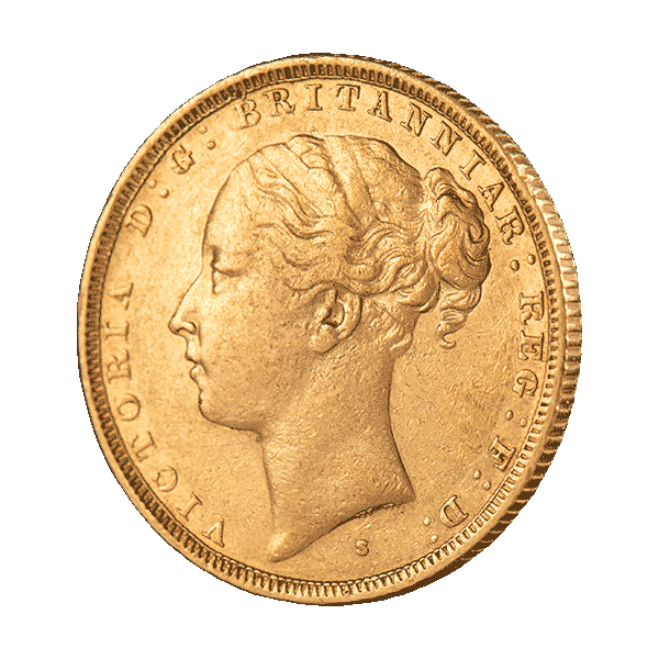 7.99 гр. Златна Монета Суверен Виктория Млад Образ 1871-1887