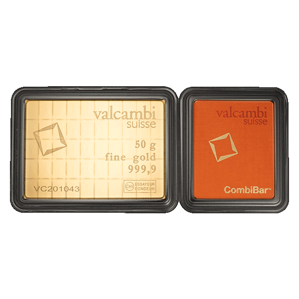 Златно кюлче 50 гр. Valcambi Combibar