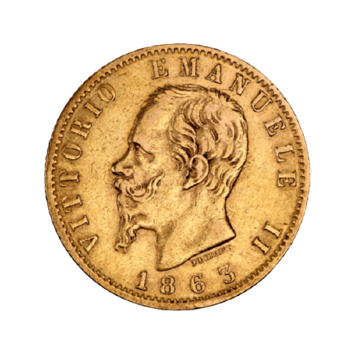 Златна Монета 20 Италиански Лири Емануеле II 1861- 1878