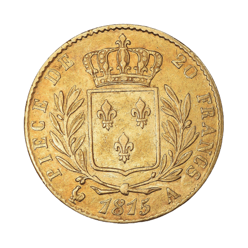 20 Златни Франка Луи XVIII Военен Бюст 1814-1815