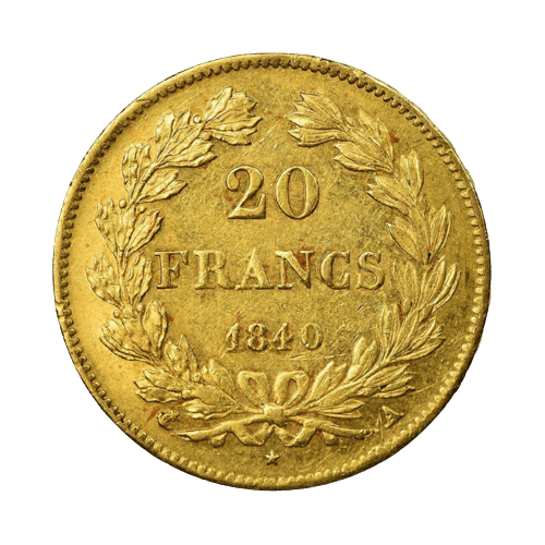 20 Златни Франка Луи Филип I с Лавров Венец 1832-1848