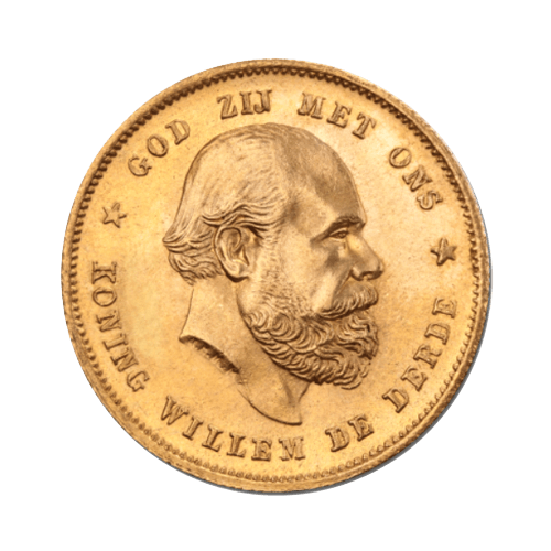 6.73 гр. Златна Монета 10 Гулдена Вилхелм 1875-1889