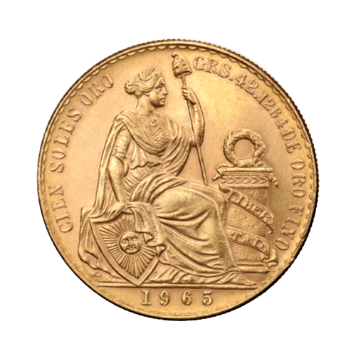 Златна Монета 100 Перуански Солеса 1950-1970 46.81 гр.