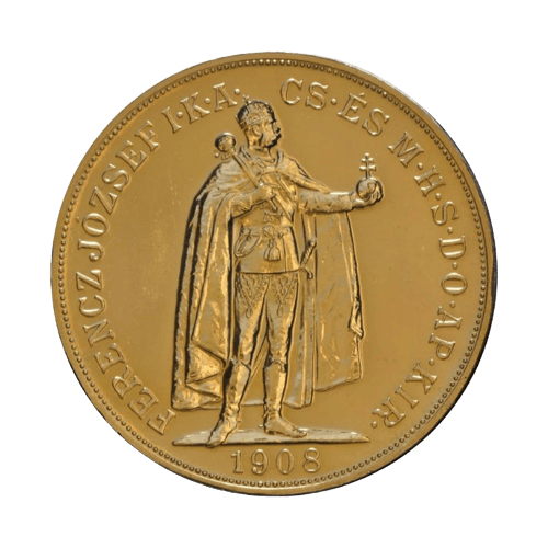 Златна Монета 100 Корони Франц- Йосиф I Австро-Унгария 1908 33.87 гр.
