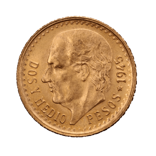 Златна Монета 2.5 Мексикански Песо Идалго 1918-1948 2.08 гр.