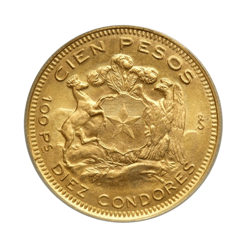 100 Златни Чилийски Песо Либърти 1895- 1980